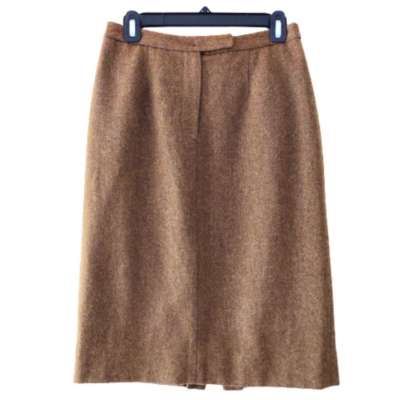 Lauren Ralph Lauren 100% Lambswool Brown Skirt Women's Sz 4 - Picture 1 of 13